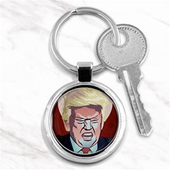 Donald Trump Pop Art President Usa Key Chains (round)  by BangZart