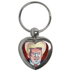 Donald Trump Pop Art President Usa Key Chains (heart)  by BangZart