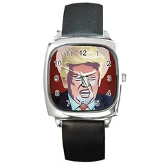 Donald Trump Pop Art President Usa Square Metal Watch by BangZart