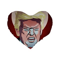 Donald Trump Pop Art President Usa Standard 16  Premium Flano Heart Shape Cushions by BangZart