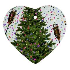 New Year S Eve New Year S Day Heart Ornament (two Sides) by BangZart