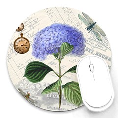 Vintage Shabby Chic Dragonflies Round Mousepads by BangZart