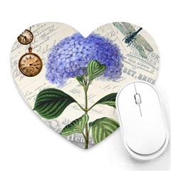 Vintage Shabby Chic Dragonflies Heart Mousepads by BangZart