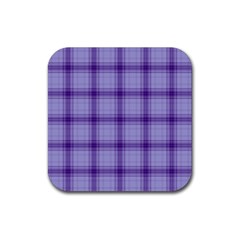 Purple Plaid Original Traditional Rubber Coaster (square)  by BangZart