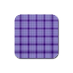 Purple Plaid Original Traditional Rubber Square Coaster (4 Pack)  by BangZart