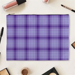 Purple Plaid Original Traditional Cosmetic Bag (xl) by BangZart