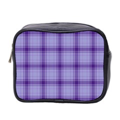 Purple Plaid Original Traditional Mini Toiletries Bag 2-side by BangZart