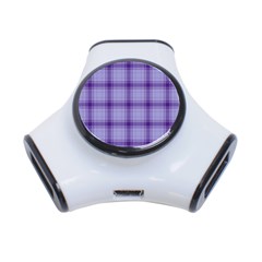 Purple Plaid Original Traditional 3-port Usb Hub by BangZart