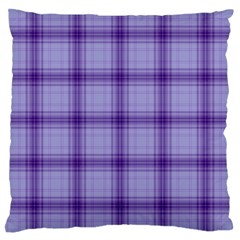 Purple Plaid Original Traditional Large Cushion Case (two Sides) by BangZart