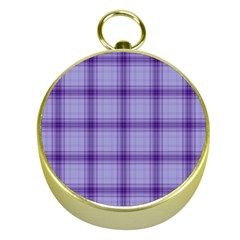 Purple Plaid Original Traditional Gold Compasses by BangZart