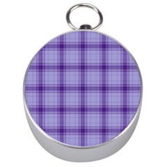 Purple Plaid Original Traditional Silver Compasses by BangZart