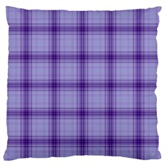 Purple Plaid Original Traditional Large Flano Cushion Case (two Sides) by BangZart