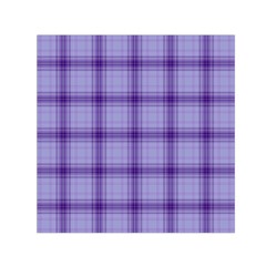 Purple Plaid Original Traditional Small Satin Scarf (square) by BangZart