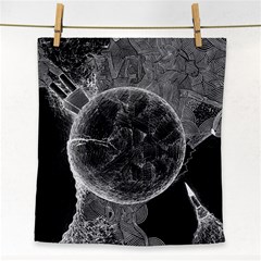 Space Universe Earth Rocket Face Towel by BangZart