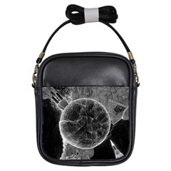 Space Universe Earth Rocket Girls Sling Bags by BangZart