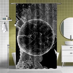 Space Universe Earth Rocket Shower Curtain 48  X 72  (small)  by BangZart