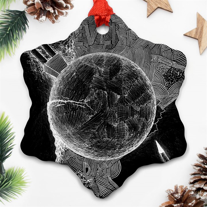 Space Universe Earth Rocket Ornament (Snowflake)