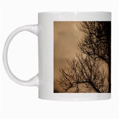 Tree Bushes Black Nature Landscape White Mugs by BangZart