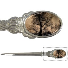 Tree Bushes Black Nature Landscape Letter Openers by BangZart