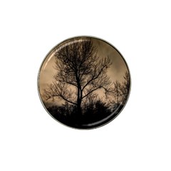 Tree Bushes Black Nature Landscape Hat Clip Ball Marker by BangZart