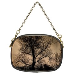 Tree Bushes Black Nature Landscape Chain Purses (two Sides)  by BangZart