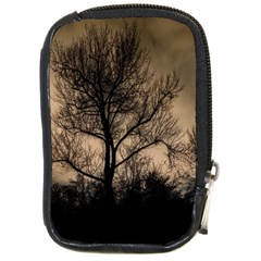 Tree Bushes Black Nature Landscape Compact Camera Cases by BangZart