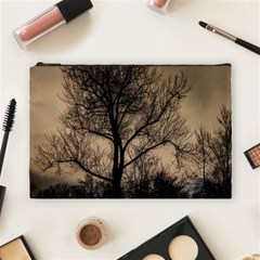 Tree Bushes Black Nature Landscape Cosmetic Bag (large)  by BangZart