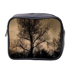 Tree Bushes Black Nature Landscape Mini Toiletries Bag 2-side by BangZart