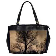 Tree Bushes Black Nature Landscape Office Handbags (2 Sides)  by BangZart