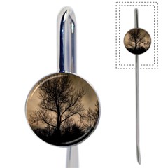 Tree Bushes Black Nature Landscape Book Mark by BangZart