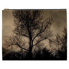 Tree Bushes Black Nature Landscape Cosmetic Bag (xxxl)  by BangZart