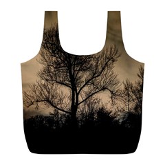 Tree Bushes Black Nature Landscape Full Print Recycle Bags (l)  by BangZart