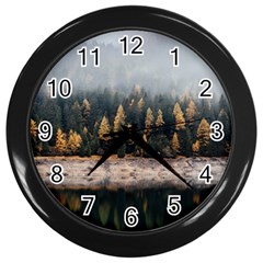 Trees Plants Nature Forests Lake Wall Clocks (black) by BangZart