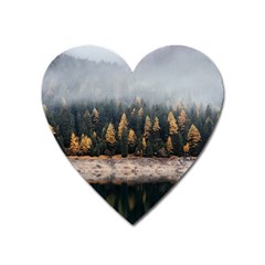 Trees Plants Nature Forests Lake Heart Magnet by BangZart