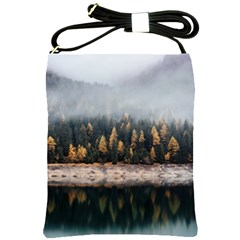 Trees Plants Nature Forests Lake Shoulder Sling Bags by BangZart