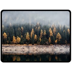 Trees Plants Nature Forests Lake Double Sided Fleece Blanket (large)  by BangZart