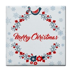 Merry Christmas Christmas Greeting Tile Coasters by BangZart