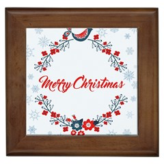 Merry Christmas Christmas Greeting Framed Tiles by BangZart