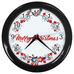 Merry Christmas Christmas Greeting Wall Clocks (black) by BangZart