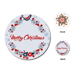 Merry Christmas Christmas Greeting Playing Cards (round)  by BangZart