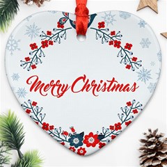 Merry Christmas Christmas Greeting Heart Ornament (two Sides) by BangZart