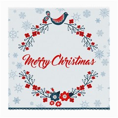 Merry Christmas Christmas Greeting Medium Glasses Cloth (2-side) by BangZart