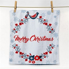 Merry Christmas Christmas Greeting Face Towel by BangZart