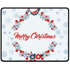 Merry Christmas Christmas Greeting Fleece Blanket (medium)  by BangZart