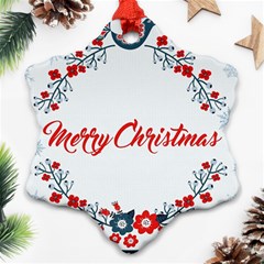 Merry Christmas Christmas Greeting Snowflake Ornament (two Sides) by BangZart