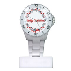 Merry Christmas Christmas Greeting Plastic Nurses Watch by BangZart