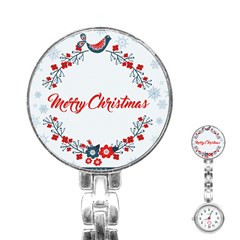 Merry Christmas Christmas Greeting Stainless Steel Nurses Watch by BangZart