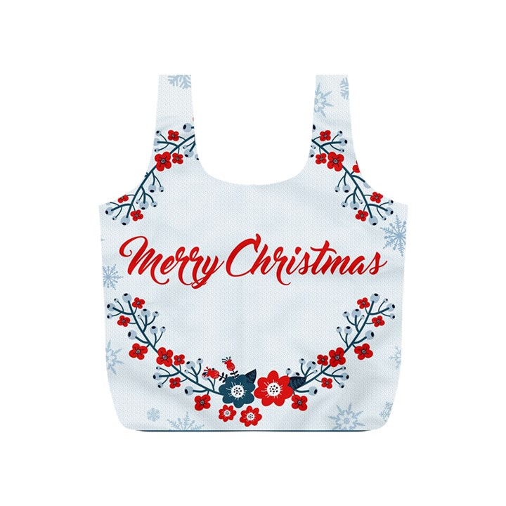 Merry Christmas Christmas Greeting Full Print Recycle Bags (S) 