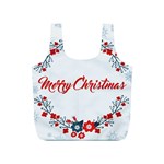 Merry Christmas Christmas Greeting Full Print Recycle Bags (S)  Back