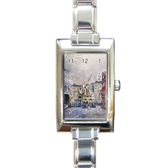 Venice Small Town Watercolor Rectangle Italian Charm Watch by BangZart